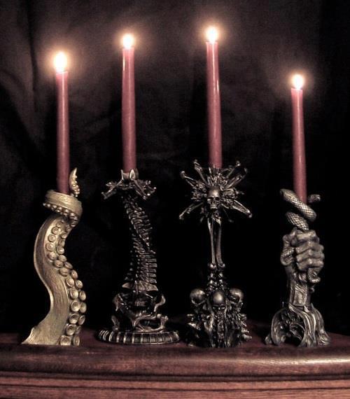 mroczne gotyckie świeczniki gothic