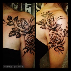 czarne róże tatuaż tattoo